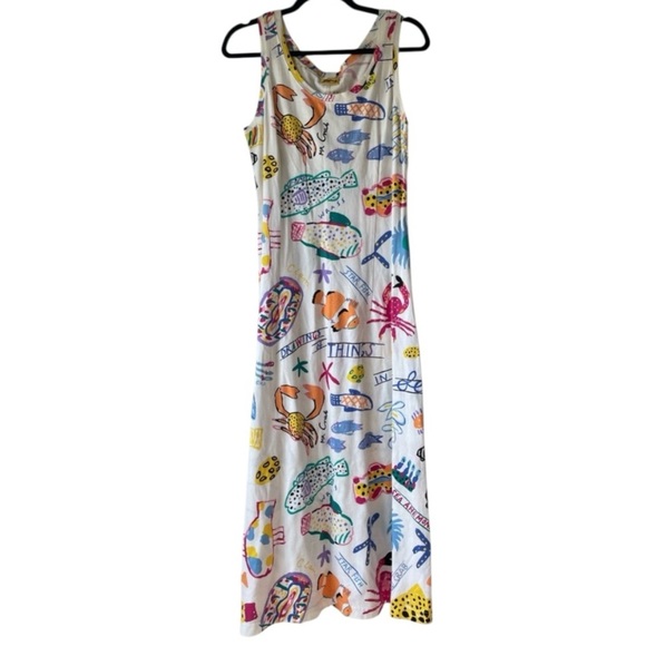 Vintage 90’s Ken Done Art and Design Maxi Dress - Picture 1 of 9